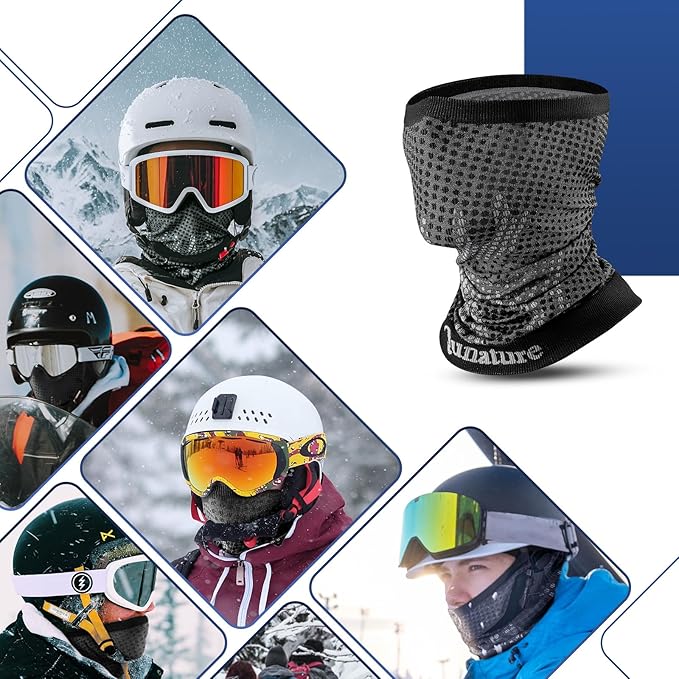 Qunature többfunkciós sál cső sál téli nyaki sál szélálló, rugalmas, lélegző nyakmelegítő női és férfi szabadtéri sportokhoz síelés futás kerékpározás túrázás