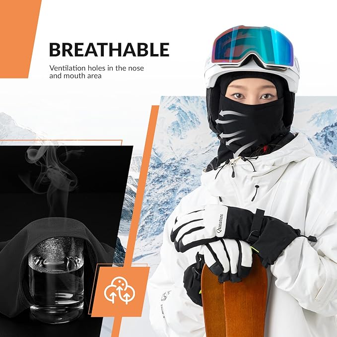 Qunature Balaclava Balaclava téli símaszk Szélálló, lélegző arcmaszk M/L szabadtéri sportokhoz Síelés Kerékpározás Snowboard Motorkerékpár Női/Férfi