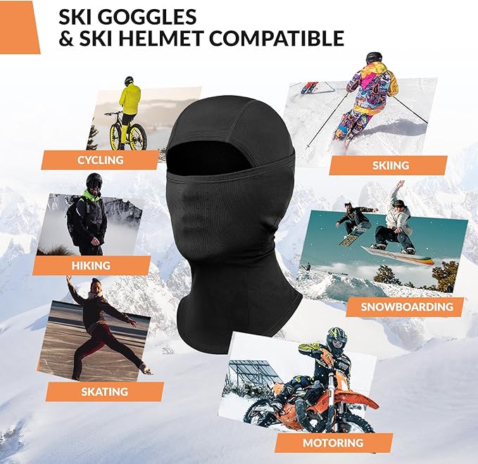 Qunature Balaclava Balaclava téli símaszk Szélálló, lélegző arcmaszk M/L szabadtéri sportokhoz Síelés Kerékpározás Snowboard Motorkerékpár Női/Férfi