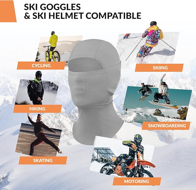 Qunature Balaclava Balaclava téli símaszk Szélálló, lélegző arcmaszk M/L szabadtéri sportokhoz Síelés Kerékpározás Snowboard Motorkerékpár Női/Férfi