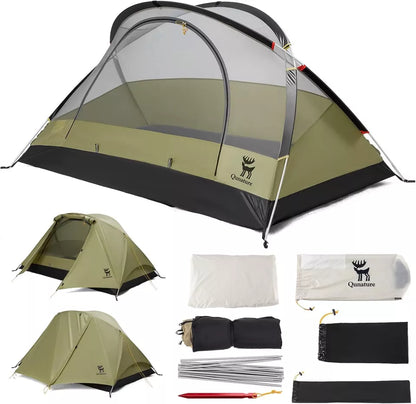 Qunature Camping Sátor 2 fő részére Hátizsák sátor Vízálló sátor X-szerkezettel