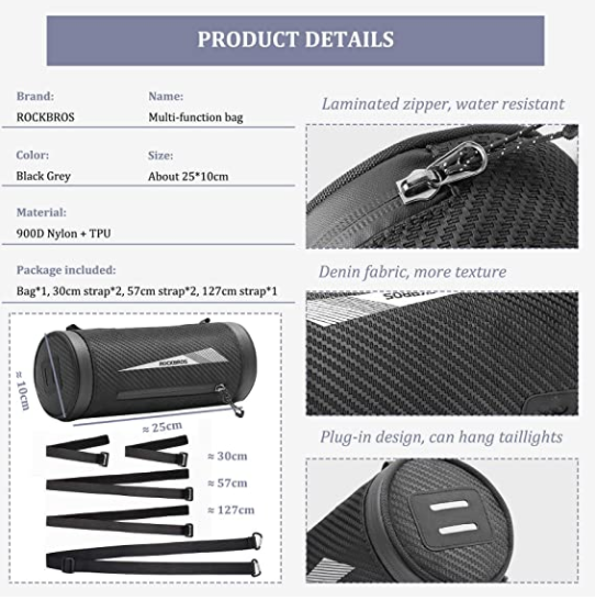 ROCKBROS 041B Kormánytáska Kerékpár Mobiltelefon Tartó kb. 2L fekete