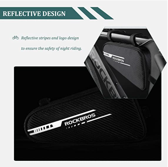 ROCKBROS B75 Bike Frame Bag Kerékpártáska Háromszög táska 1,2L Fekete
