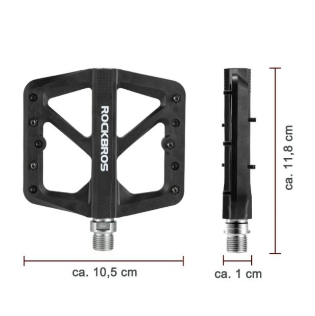 ROCKBROS kerékpár nylon pedálok csúszásmentes MTB lapos pedálok 9/16 hüvelykes 3 lezárt csapágyak
