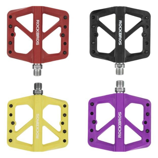 ROCKBROS kerékpár nylon pedálok csúszásmentes MTB lapos pedálok 9/16 hüvelykes 3 lezárt csapágyak