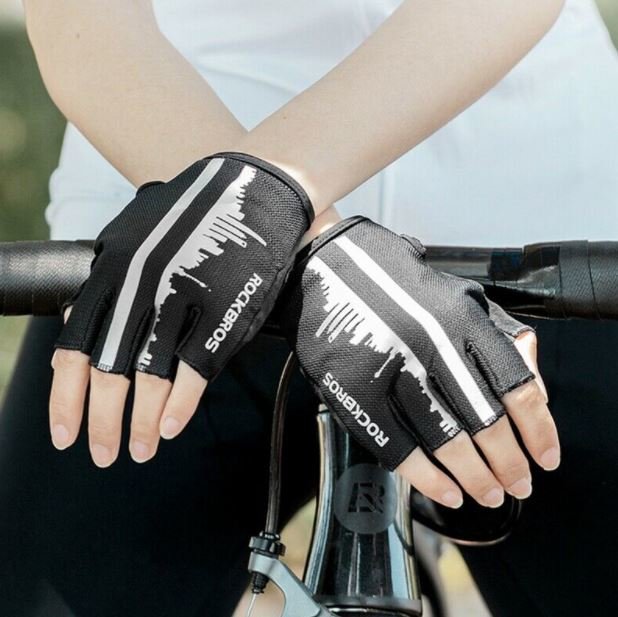 ROCKBROS Half Finger Gloves Outdoor Sports Bicycle Gloves Fényvisszaverő