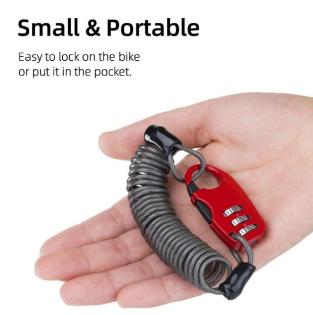 ROCKBROS sisakzár mini kerékpár motorzár kábelzár kombinációs zár