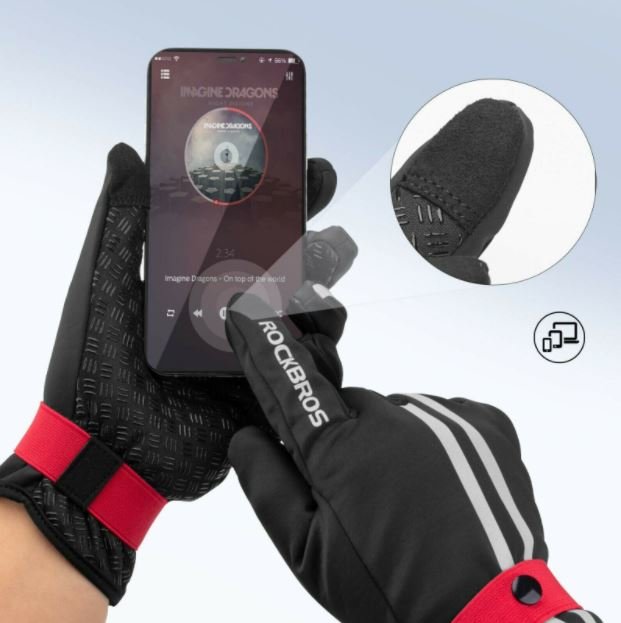 ROCKBROS Full Finger Gloves Kerékpáros kesztyű Érintőképernyős országúti kerékpár
