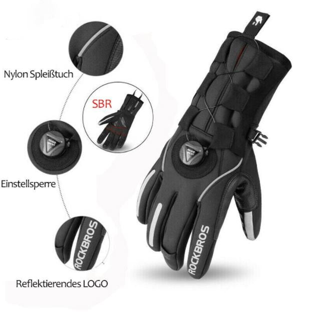 ROCKBROS Téli Síkesztyűk Kesztyűk SBR Kerékpáros Motoros Szélálló M-2XL