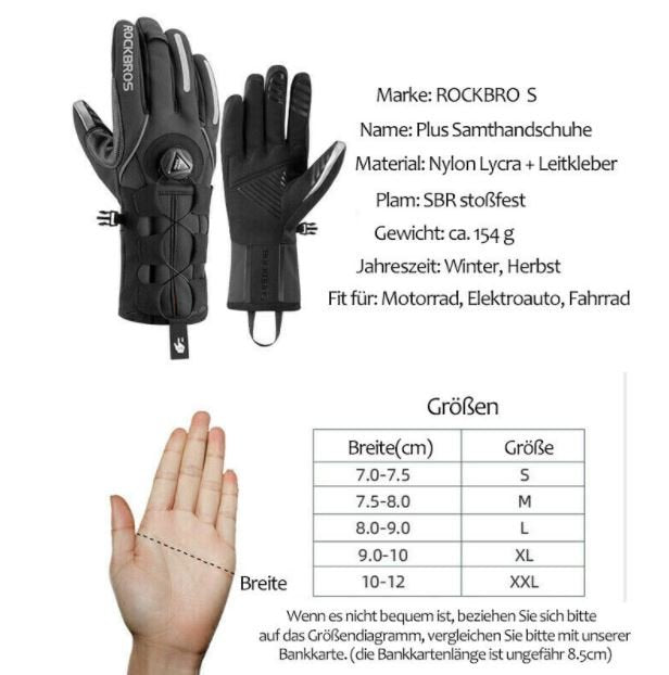 ROCKBROS Téli Síkesztyűk Kesztyűk SBR Kerékpáros Motoros Szélálló M-2XL