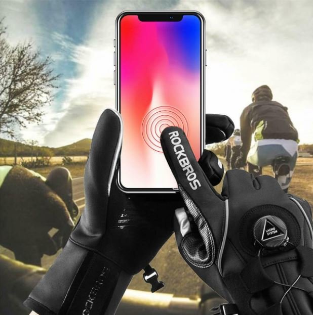 ROCKBROS Téli Síkesztyűk Kesztyűk SBR Kerékpáros Motoros Szélálló M-2XL