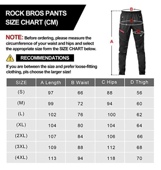 ROCKBROS YPK009-1S-4XL Kerékpáros rövidnadrág, hosszú vízálló alkalmi nadrág