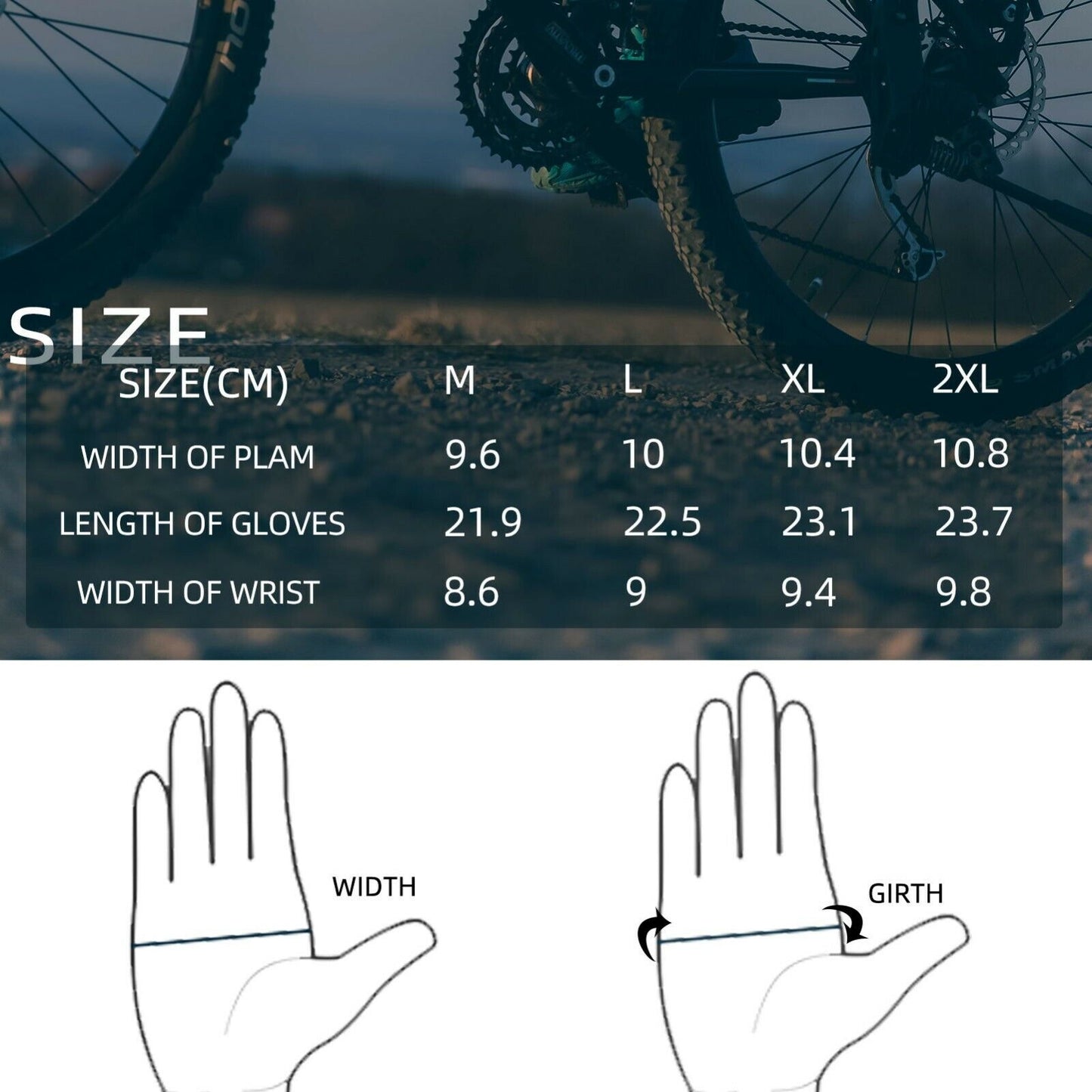 ROCKBROS S255 kesztyű Kerékpározás Őszi érintőképernyős kültéri sportok M-2XL