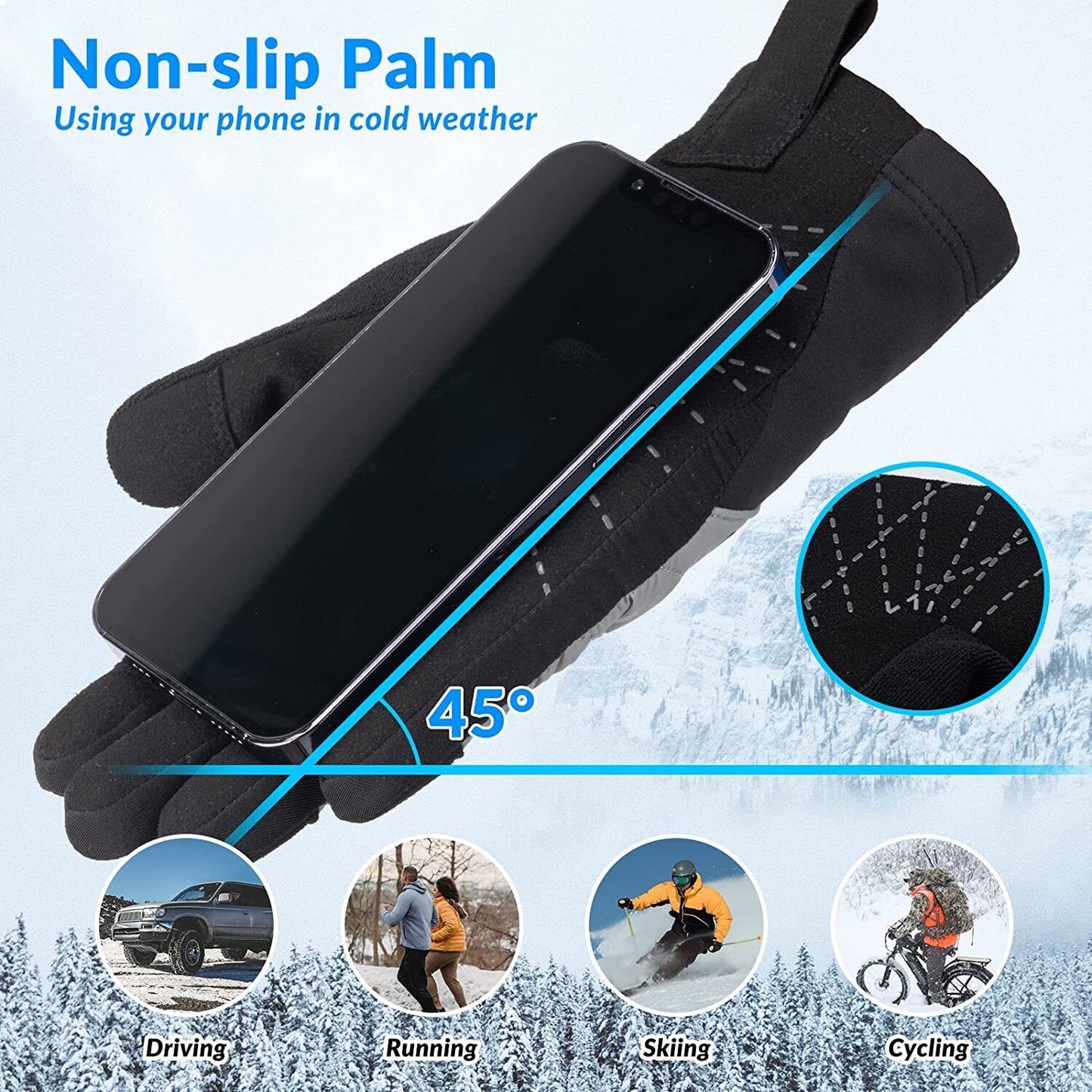 ROCKBROS téli kerékpáros kesztyű Érintőképernyős Warm Thermal Sport