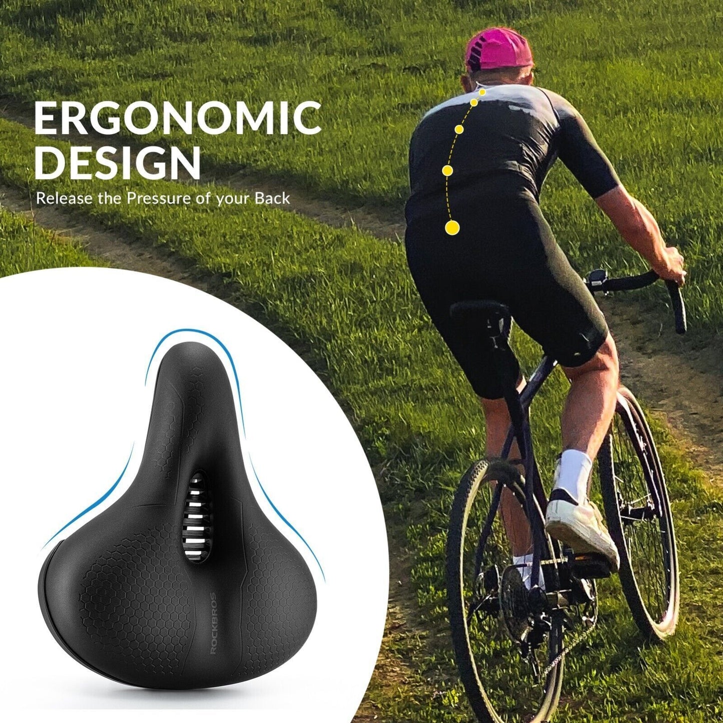 ROCKBROS Kerékpár nyeregülés memóriahab Kényelmes Ergonomikus