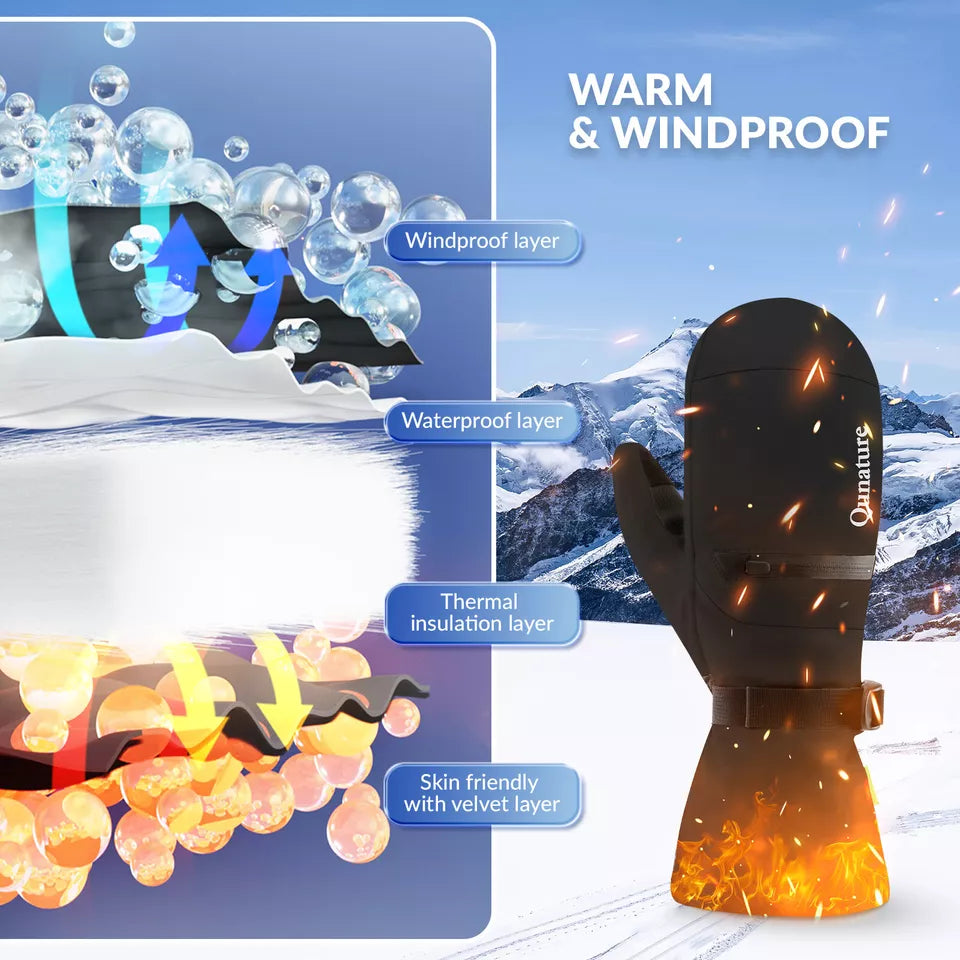 Qunature meleg síkesztyűk vízálló snowboard kesztyűk XS-XL női/férfi