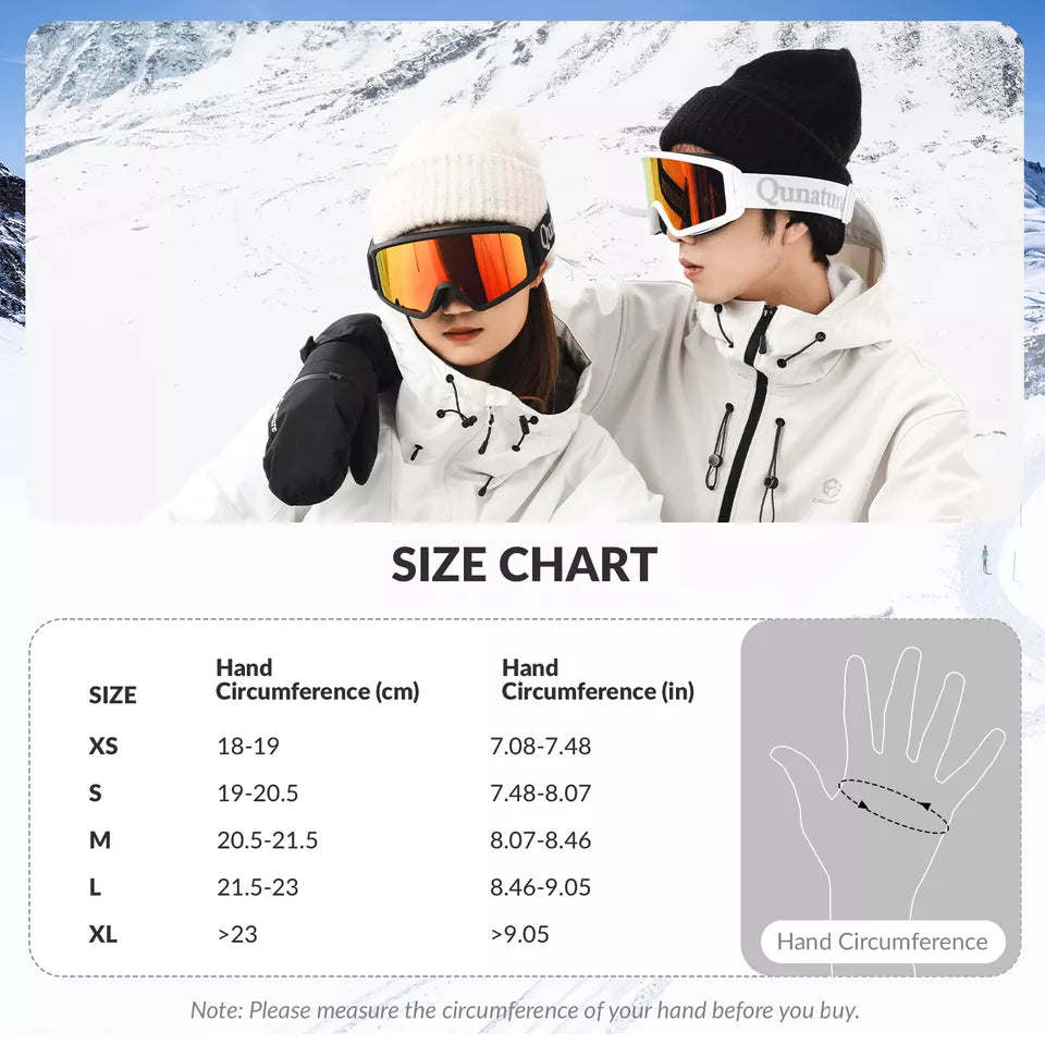 Qunature meleg síkesztyűk vízálló snowboard kesztyűk XS-XL női/férfi