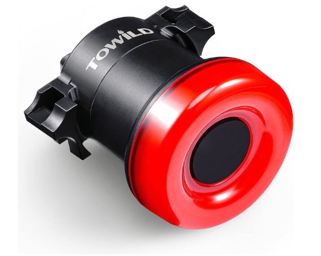 TOWILD kerékpár hátsó lámpa automatikus fékérzékelővel USB újratölthető Vízálló IPX7 3 biztonsági mód Ultra könnyű a biztonságos éjszakai közlekedésért