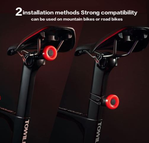 TOWILD kerékpár hátsó lámpa automatikus fékérzékelővel USB újratölthető Vízálló IPX7 3 biztonsági mód Ultra könnyű a biztonságos éjszakai közlekedésért