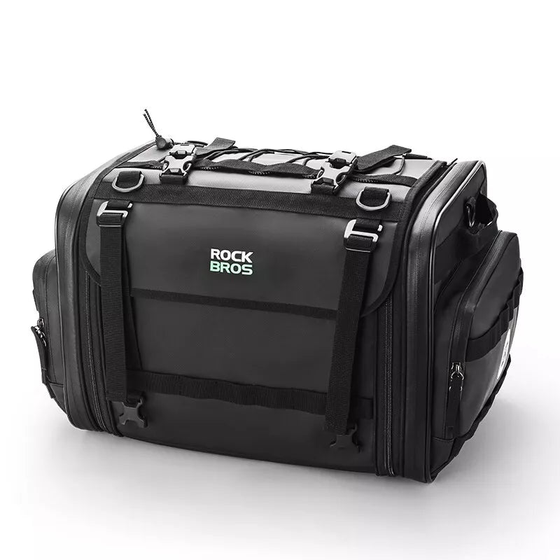 ROCKBROS motorkerékpár faroktáska 50L esővédővel, PVC hátsó üléstáskával, hátul összecsukható