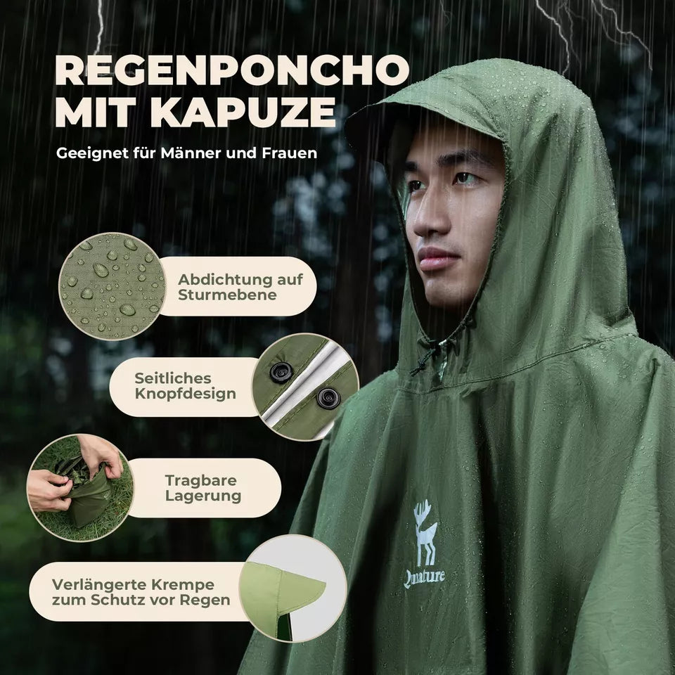 Qunature Outdoors Multifunkcionális Rain Poncho Kerékpár Rain Cape Rain Poncho