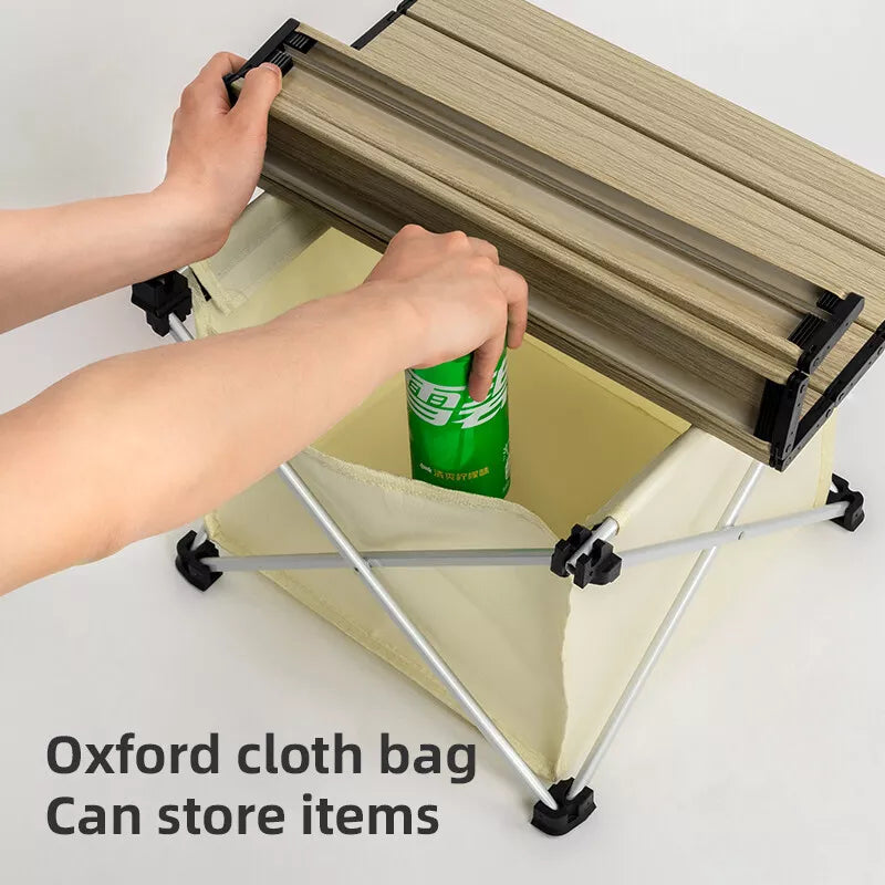 Qunature kempingasztal összecsukható alumínium asztal 600D zsákos piknikasztallal 15 kg-ig