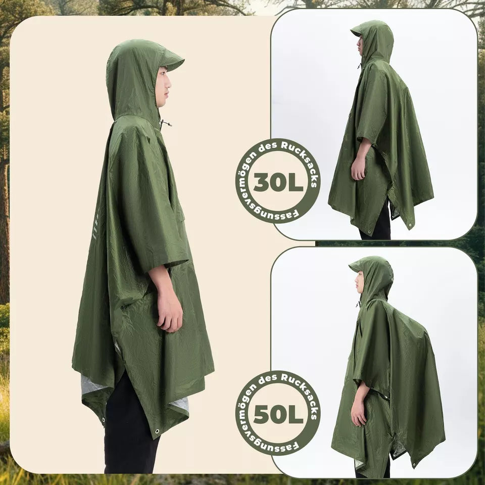 Qunature Outdoors Multifunkcionális Rain Poncho Kerékpár Rain Cape Rain Poncho