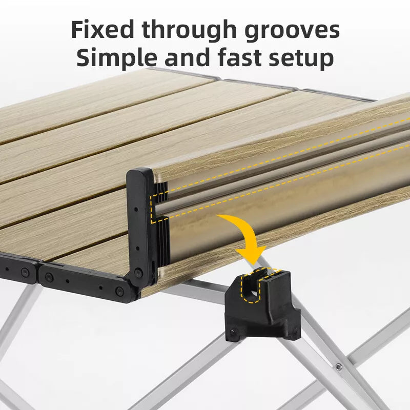 Qunature kempingasztal összecsukható alumínium asztal 600D zsákos piknikasztallal 15 kg-ig