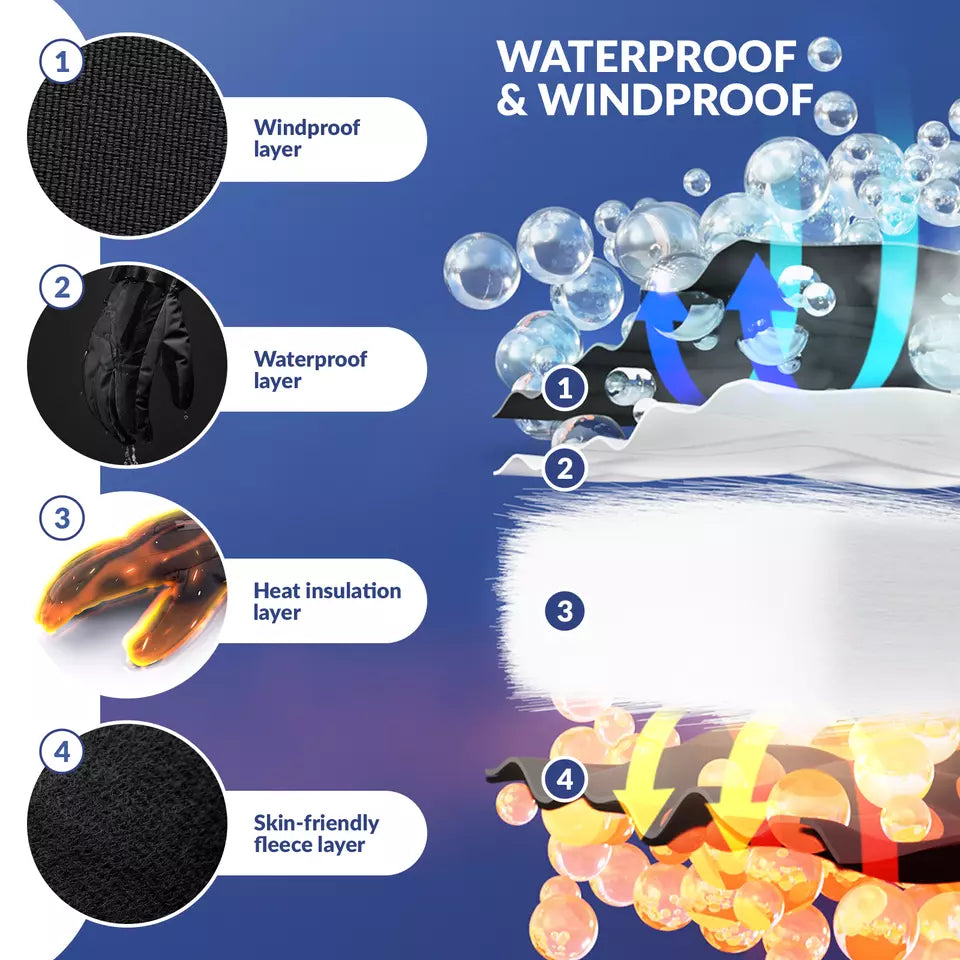 Qunature kesztyűk téli sí/hó kesztyűk szélálló kerékpárokhoz/motorokhoz XS-XL