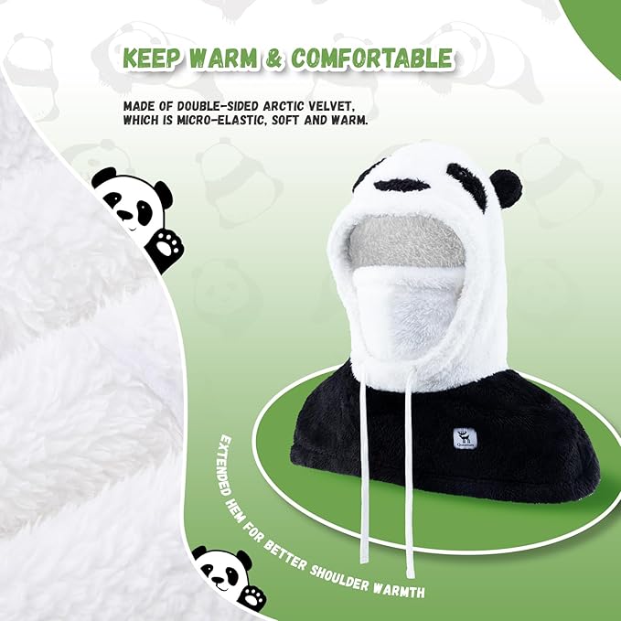 Qunature téli balaklava símaszk gyerekeknek és szülőknek panda design teljes arcmaszkok balaklava őszi és téli szabadtéri tevékenységekhez, mint például síelés motorozás kerékpározás